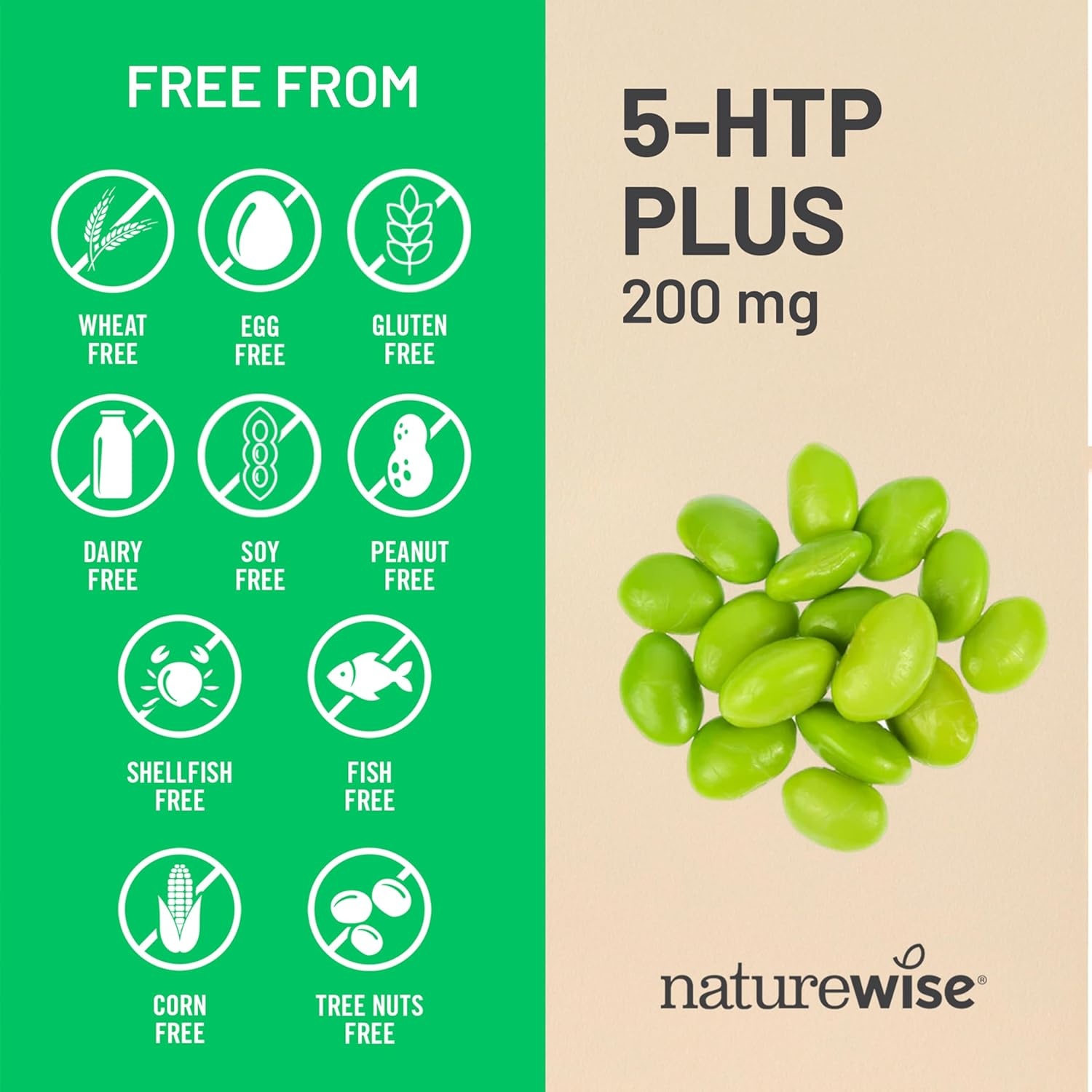 image:imageNatureWise 5HTP 200mg Supplement from Griffonia Seeds with Cofactor Vitamin B6 Mood Support and Natural Sleep Aid for Adults DelayedRelease Vegan 30 Count1Month Supply200MG