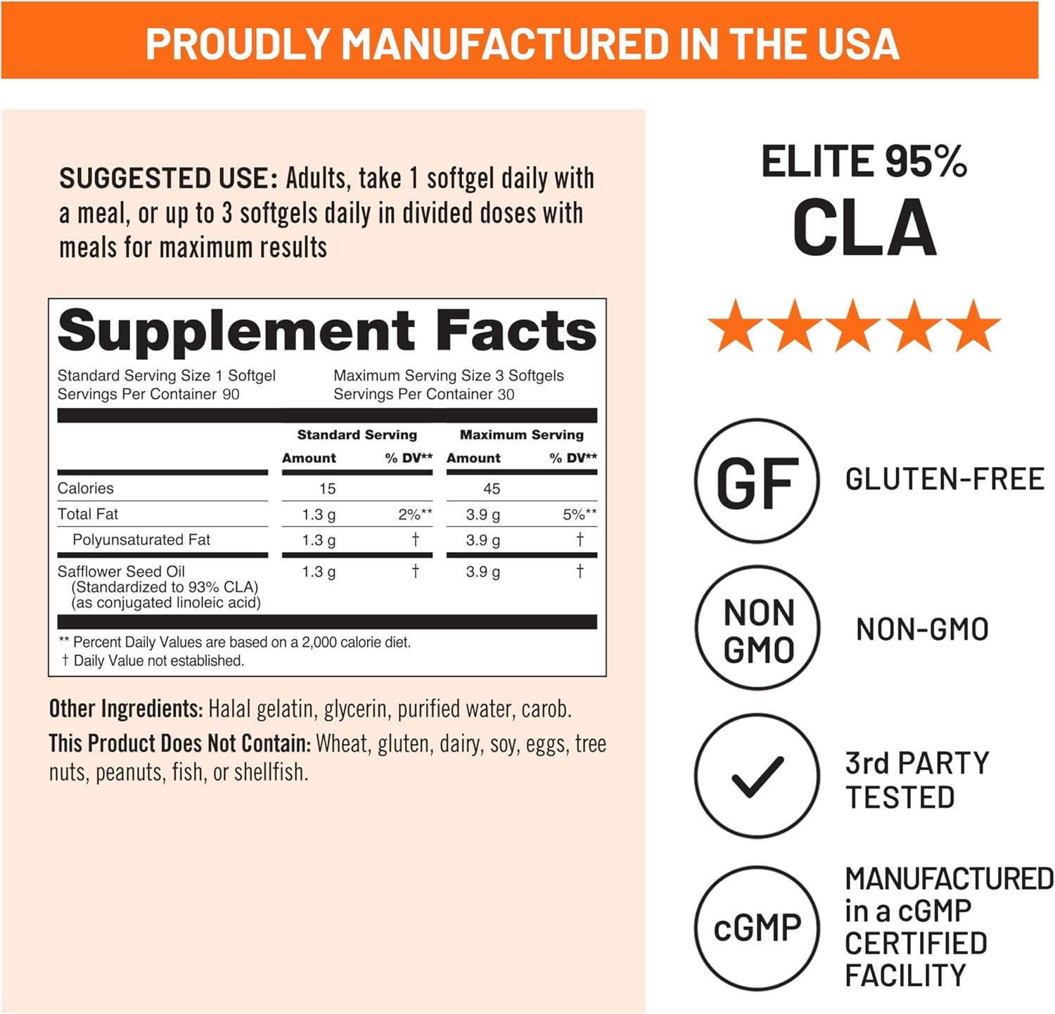 image:imageNatureWise CLA 1250 Conjugated Linoleic Acid Supplement for Women and Men Not Stimulating Supports Healthy Weight Fitness Goals NonGMO Gluten Free 90 Softgels1Month SupplyECLA 1300