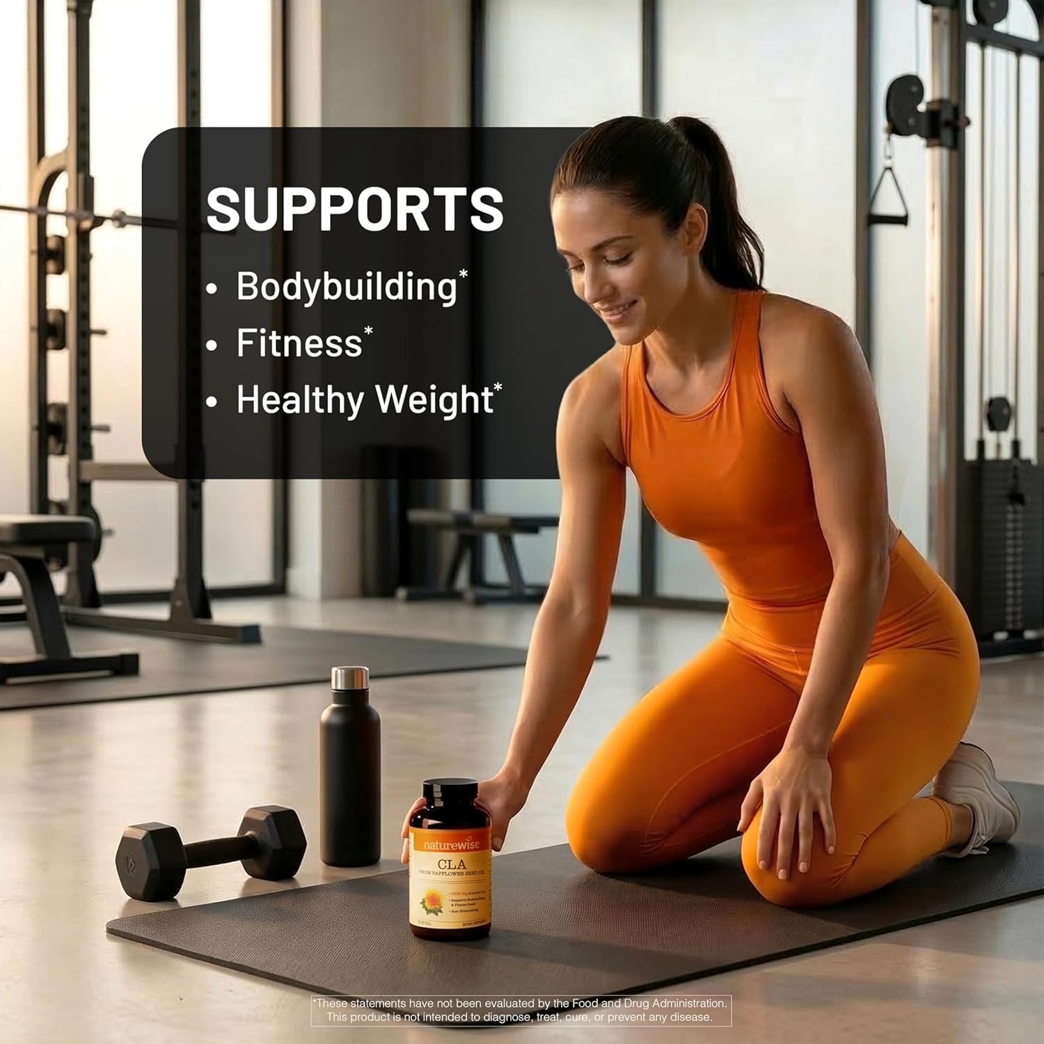 image:imageNatureWise CLA 1250 Conjugated Linoleic Acid Supplement for Women and Men Not Stimulating Supports Healthy Weight Fitness Goals NonGMO Gluten Free 90 Softgels1Month SupplyCLA 1250