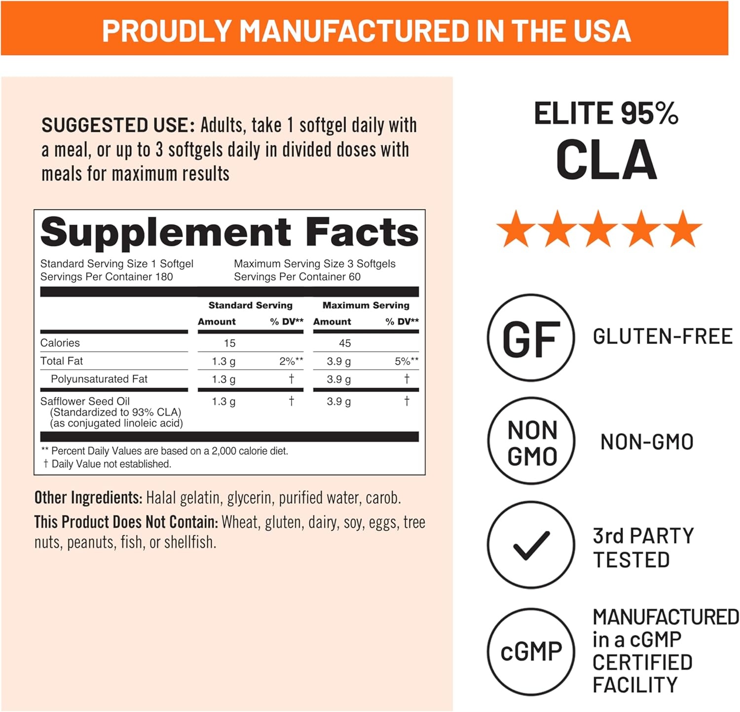 image:imageNatureWise CLA 1250 Conjugated Linoleic Acid Supplement for Women and Men Not Stimulating Supports Healthy Weight Fitness Goals NonGMO Gluten Free 90 Softgels1Month SupplyECLA 1300