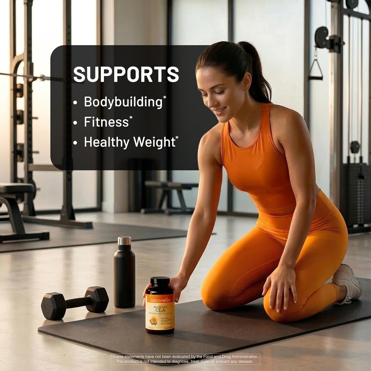 image:imageNatureWise CLA 1250 Conjugated Linoleic Acid Supplement for Women and Men Not Stimulating Supports Healthy Weight Fitness Goals NonGMO Gluten Free 90 Softgels1Month SupplyECLA 1300