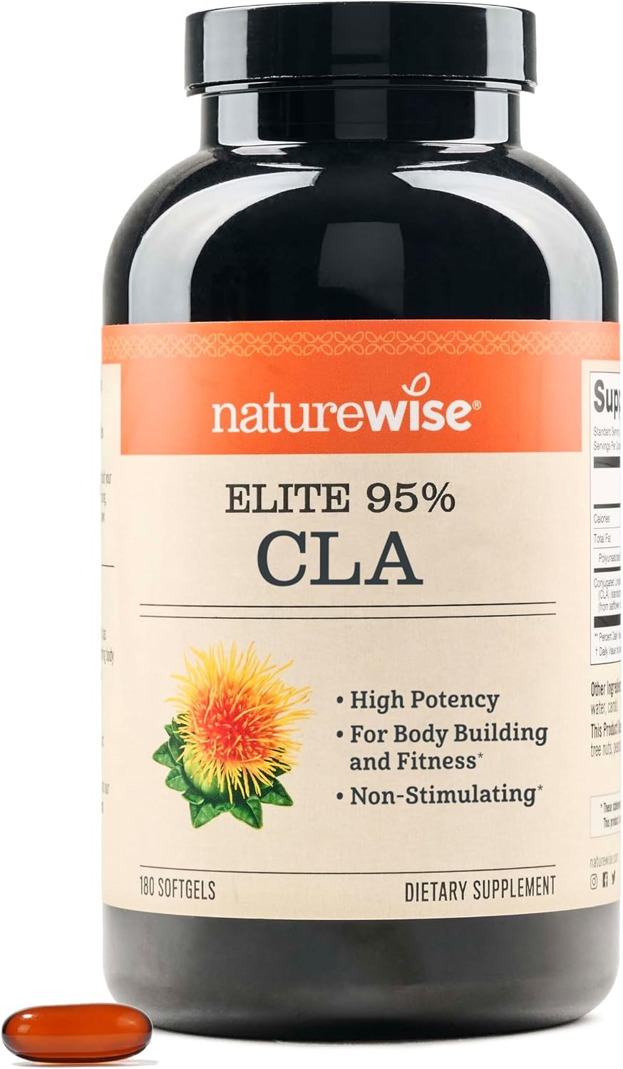 image:imageNatureWise CLA 1250 Conjugated Linoleic Acid Supplement for Women and Men Not Stimulating Supports Healthy Weight Fitness Goals NonGMO Gluten Free 90 Softgels1Month SupplyECLA 1300