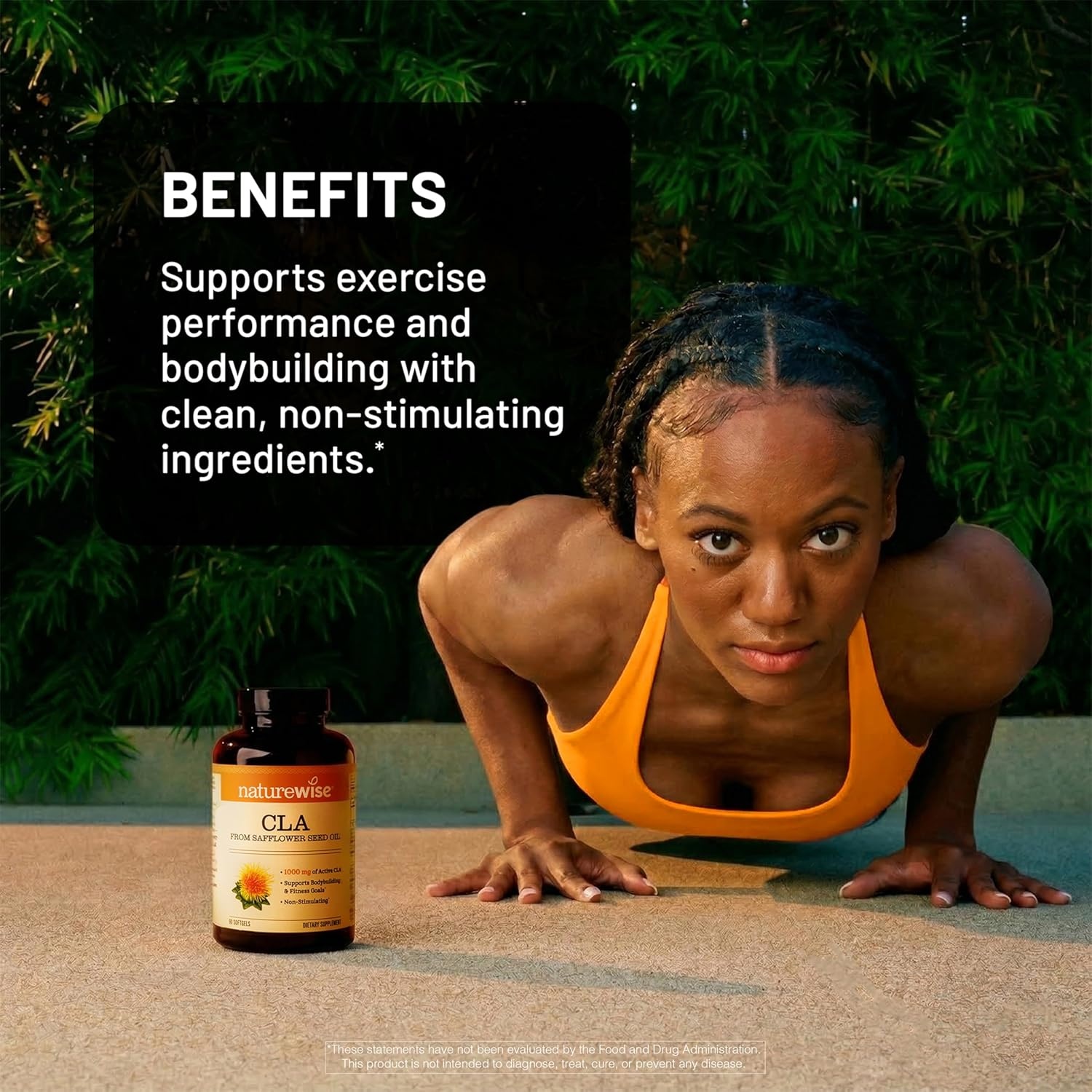 image:imageNatureWise CLA 1250 Conjugated Linoleic Acid Supplement for Women and Men Not Stimulating Supports Healthy Weight Fitness Goals NonGMO Gluten Free 90 Softgels1Month SupplyCLA 1250