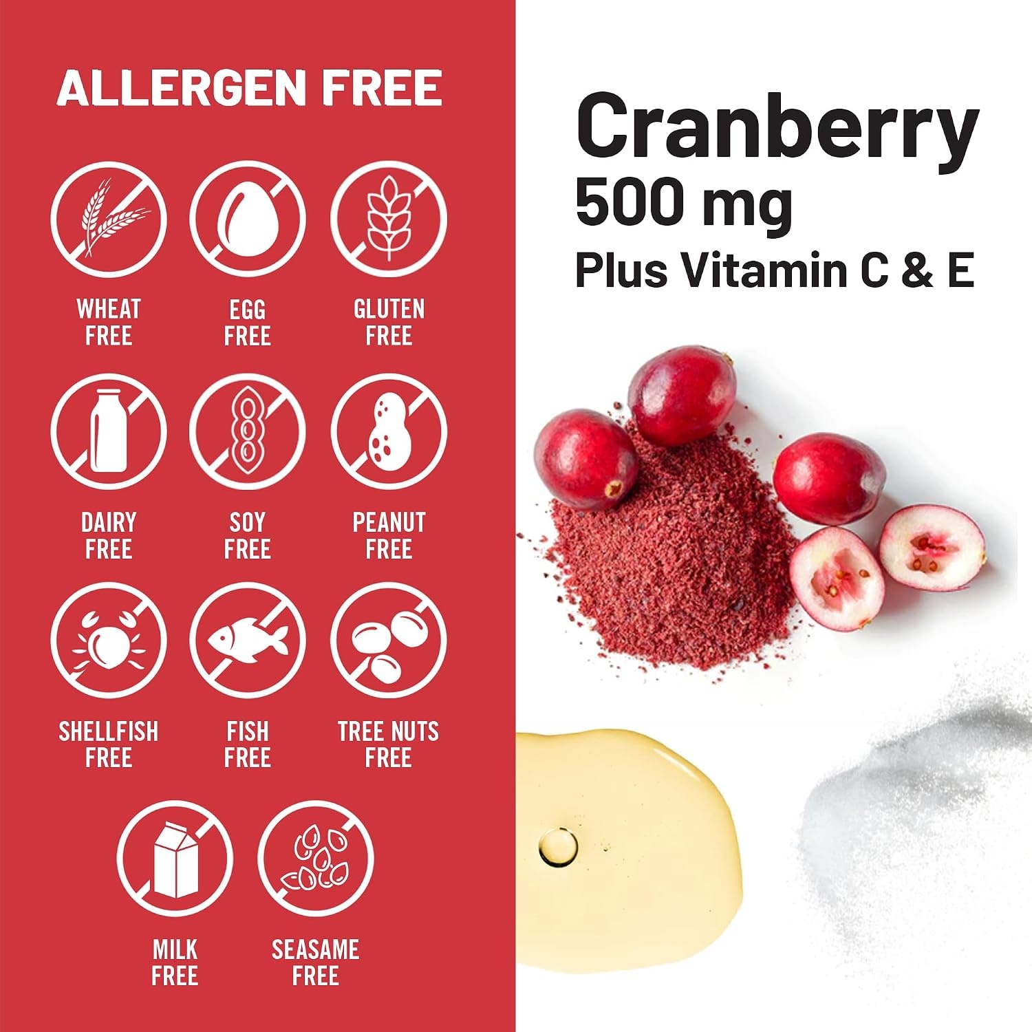 image:imageNatureWise Cranberry Pills for Women 500mg Cranberry Extract 251 Vitamin C amp E Cleansing Urinary Tract amp Bladder Vegan NonGMO SugarFree 60 Capsules1Month Supply60 Count Pack of 1
