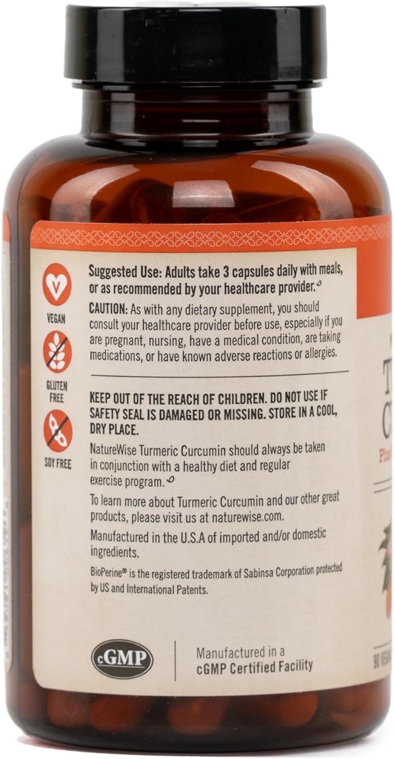 image:imageNatureWise Curcumin Turmeric 2250mg Advanced Absorption from 95 Curcuminoids amp BioPerine Black Pepper Extract Daily Joint and Immune Health Support Vegan 180 Count60Day Supply90 Count Pack of 1