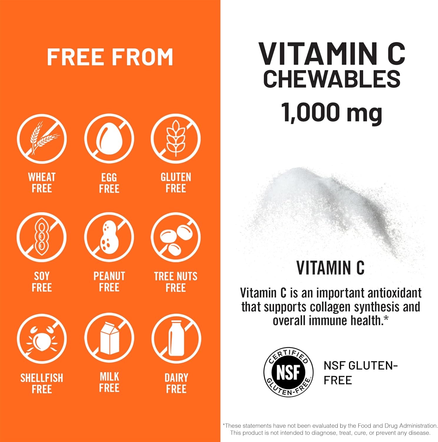 image:imageNatureWise Extra Strength Vitamin C Chewable 1000mg for Adults Natural Orange Flavor Immune System amp Antioxidant Support NonGMO Vegan amp Sugar Free 90 Chewable Tablets45Day SupplyOrange