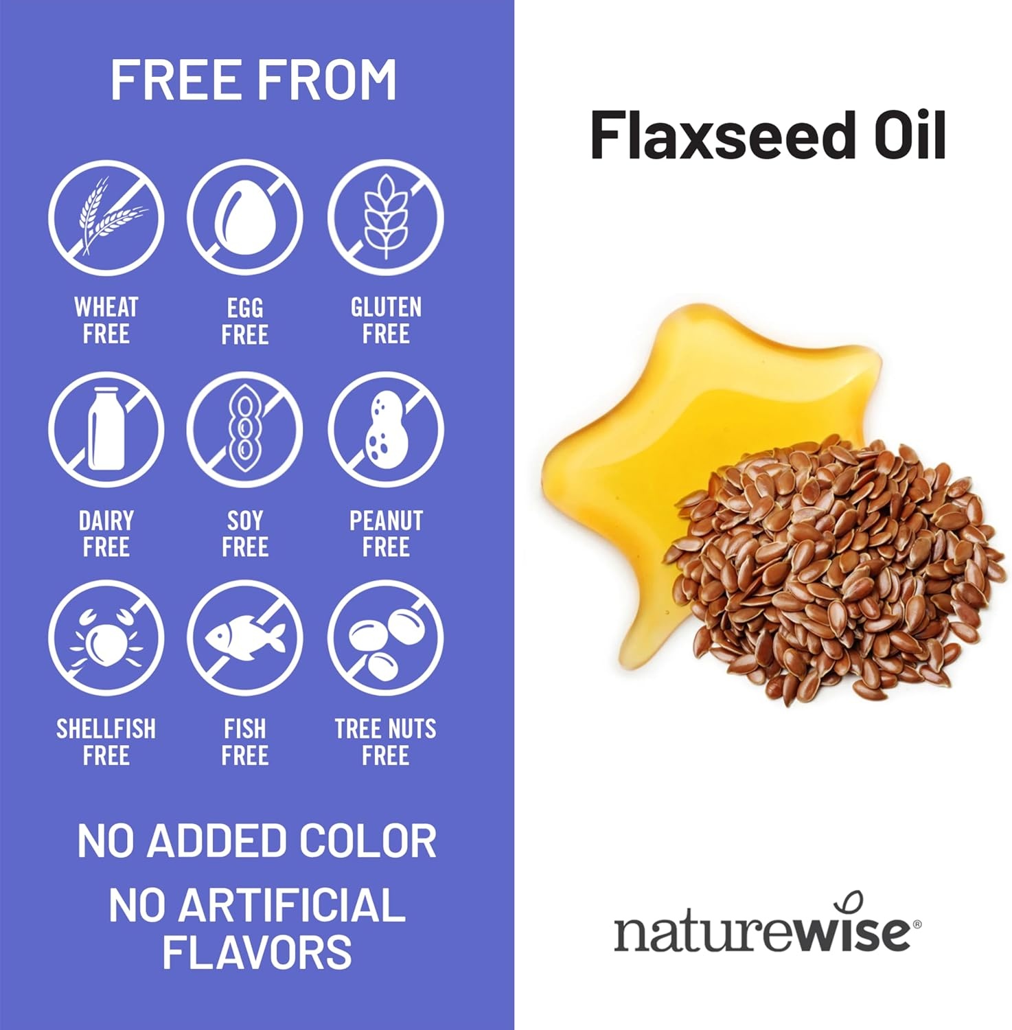 image:imageNatureWise Flaxseed Oil 1000 mg Fish Free Omega 3 with 580 mg ALA Plant Based Omega 3 6 9 Supplement Organic Cold Pressed NonGMO 120 Softgels120Day Supply