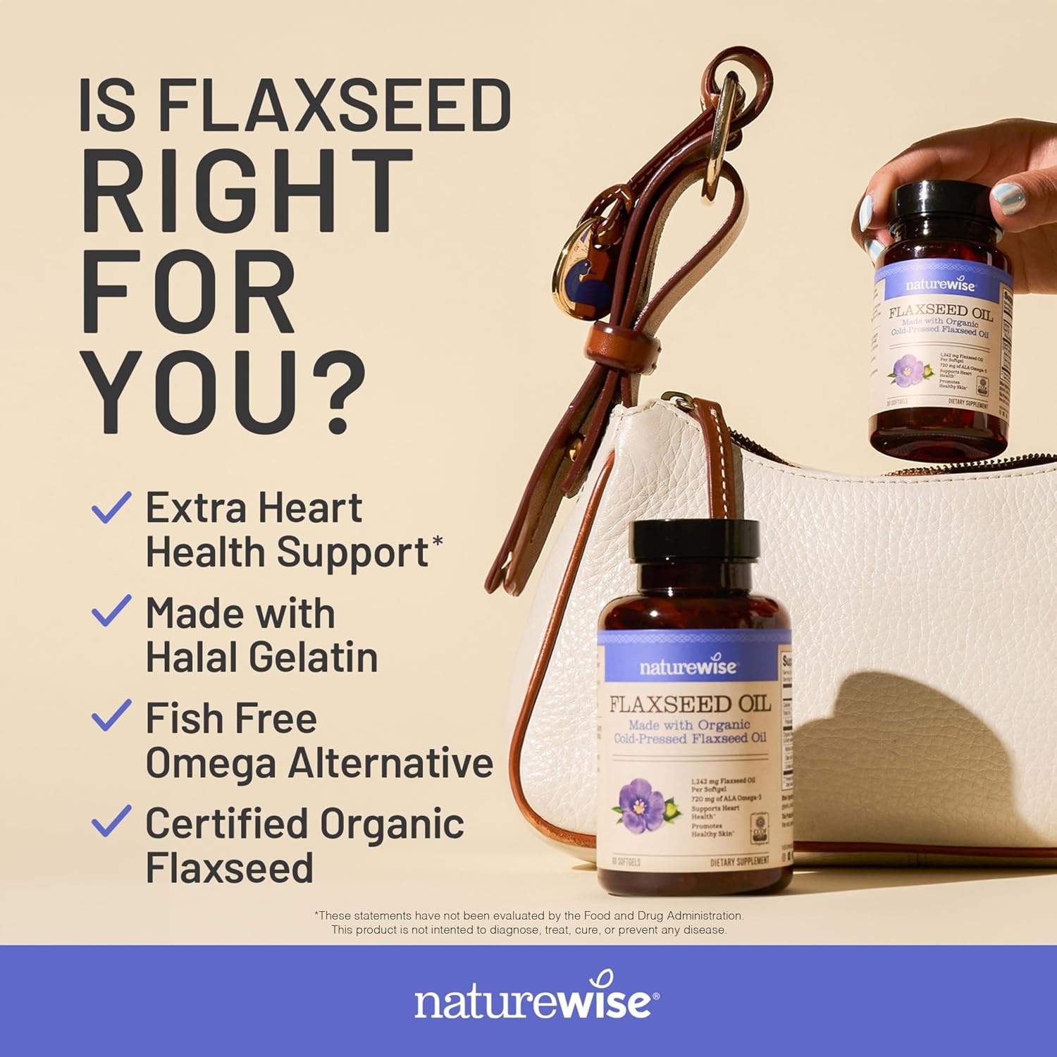 image:imageNatureWise Flaxseed Oil 1200 mg Fish Free Omega 3 6 9 with 720mg ALA Dietary Supplement for Heart Health Support Organic Cold Pressed 120 Softgels4Month Supply240 Count Pack of 2