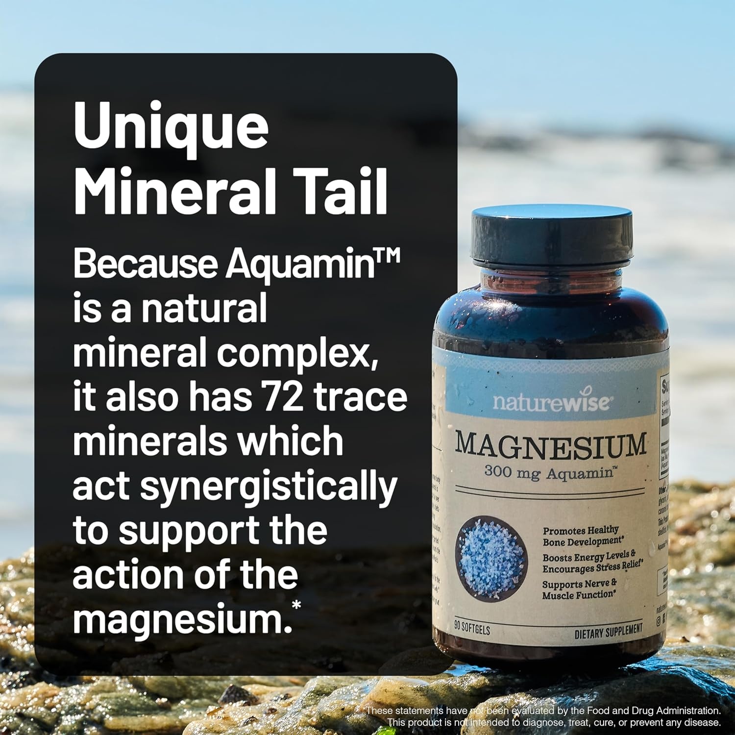image:imageNatureWise High Absorption Marine Magnesium Supplement 300mg Naturally Sourced Magnesium from Seawater NonGMO USA Manufactured 90 Softgels1Month Supply