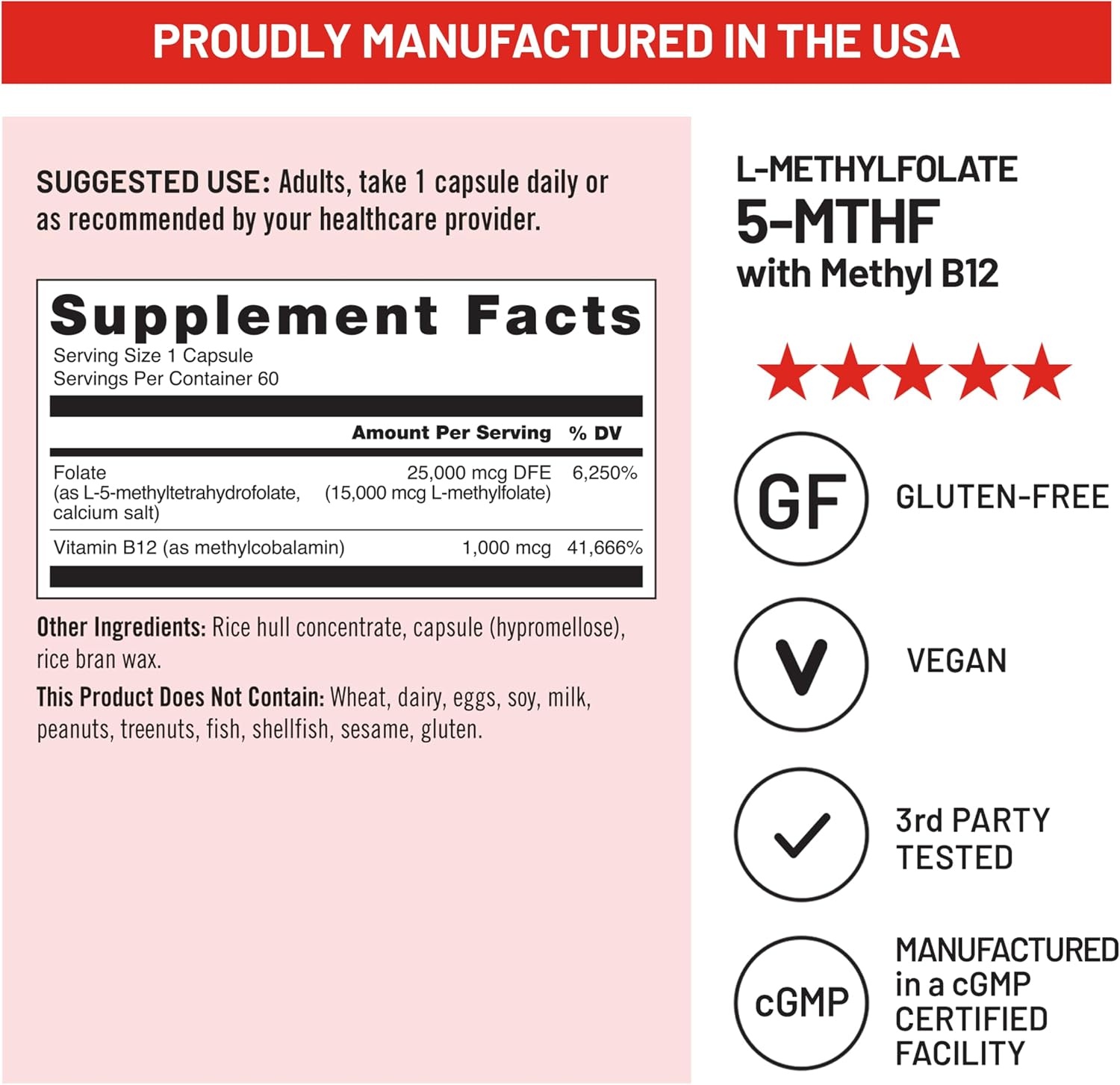 image:imageNatureWise L Methylfolate 15mg B12 LMethylfolate 15mg B12 Methylcobalamin 1000 mcg Active 5MTHF Form Supports Mood amp Energy Vegan NonGMO USA Manufactured 60 Capsules 60Day Supply