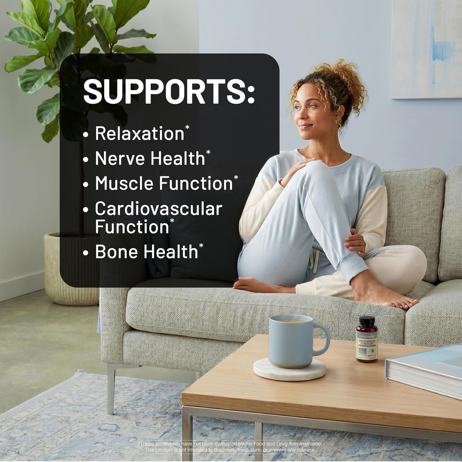 image:imageNatureWise Magnesium Complex 500mg 7 Type with Magnesium Glycinate Citrate Malate Sucrosomial amp More Added LTheanine Sleep Heart Function amp Muscle Support 60 Capsules30Day Supply