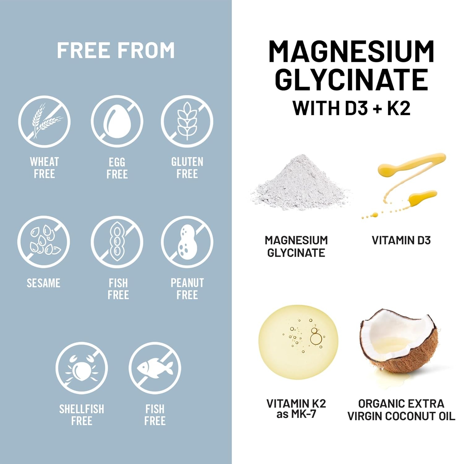 image:imageNatureWise Magnesium Glycinate 550mg 2000 IU Vitamin D3 K2 100 mcg D3 K2 Magnesium Supplement Chelated for High Absorption Bone Support NonGMO USA Manufactured 30Day Supply10000IU