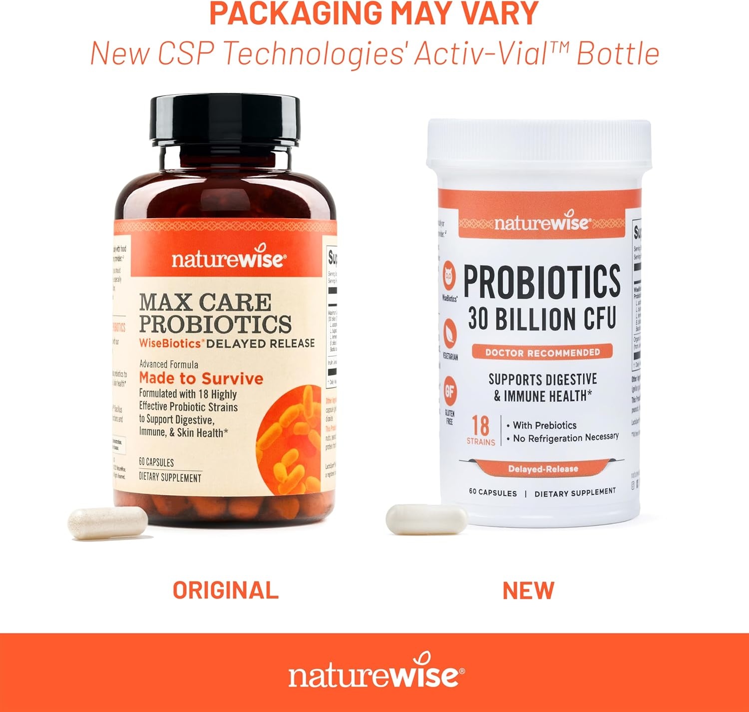 image:imageNatureWise Max Probiotics for Women amp Men 30 Billion CFU 18 Strains With Prebiotics For Gut amp Digestive Health DelayedRelease Capsules Gluten Free 60 Capsules2Month Supply60 Count Pack of 1