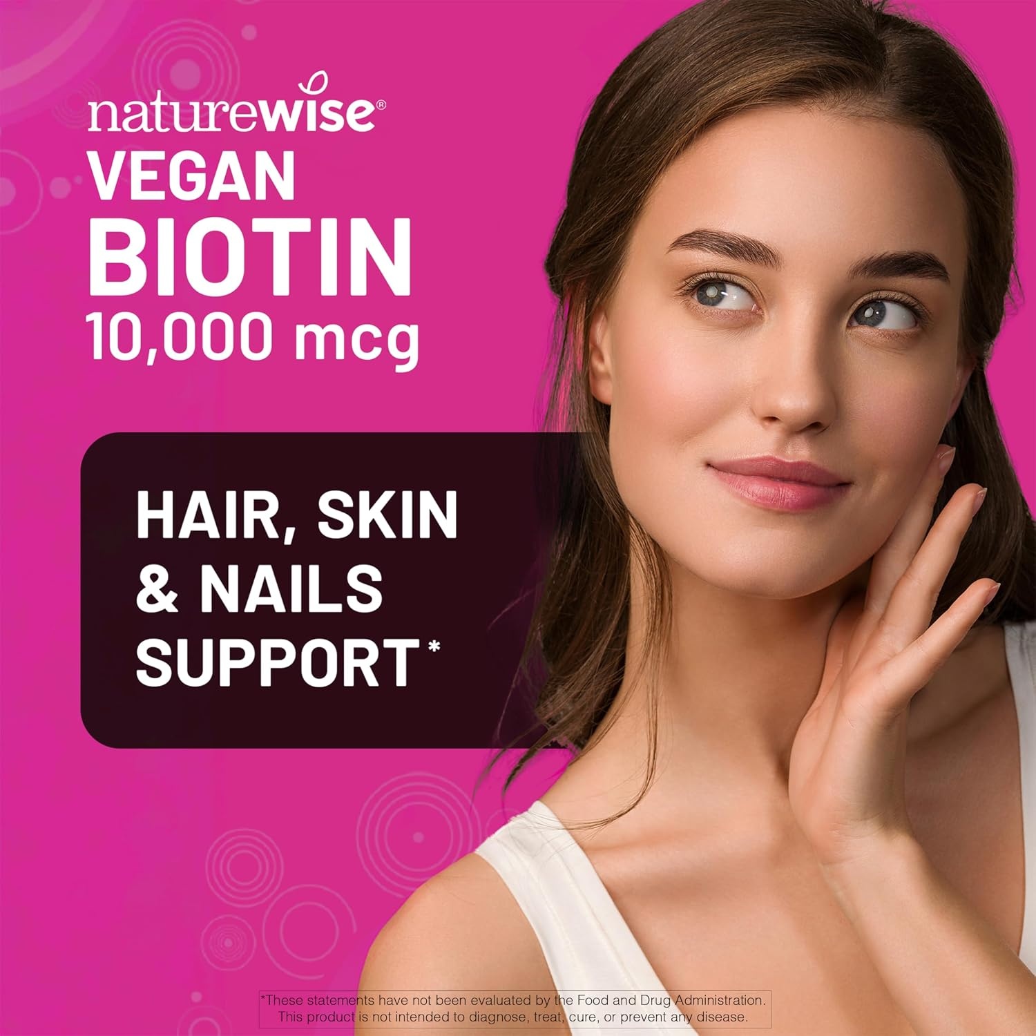image:imageNatureWise Max Strength Vegan Biotin 10000mcg for Women amp Men Healthy Skin amp Hair Support NSF GlutenFree Certified NonGMO USA Manufactured 120 Softgels120Day Supply