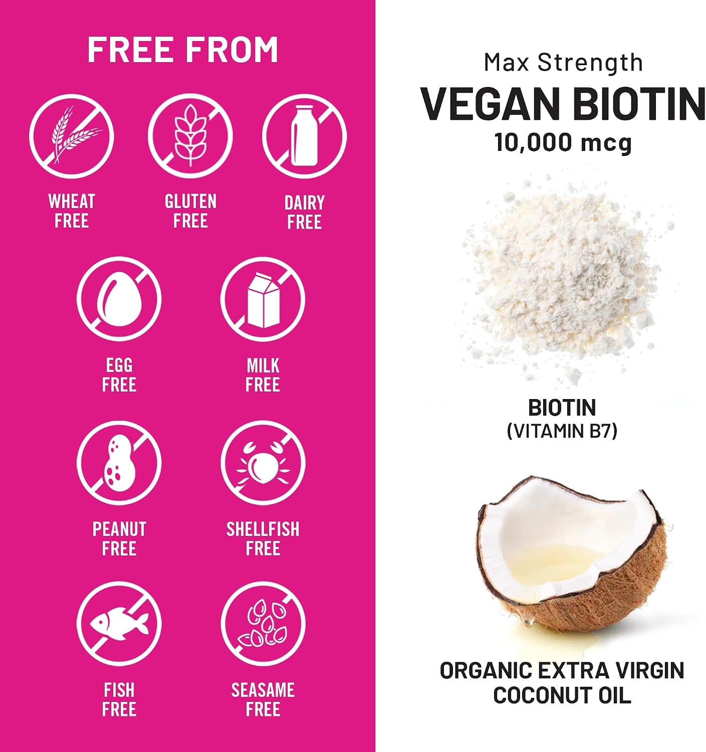 image:imageNatureWise Max Strength Vegan Biotin 10000mcg for Women amp Men Healthy Skin amp Hair Support NSF GlutenFree Certified NonGMO USA Manufactured 120 Softgels120Day Supply