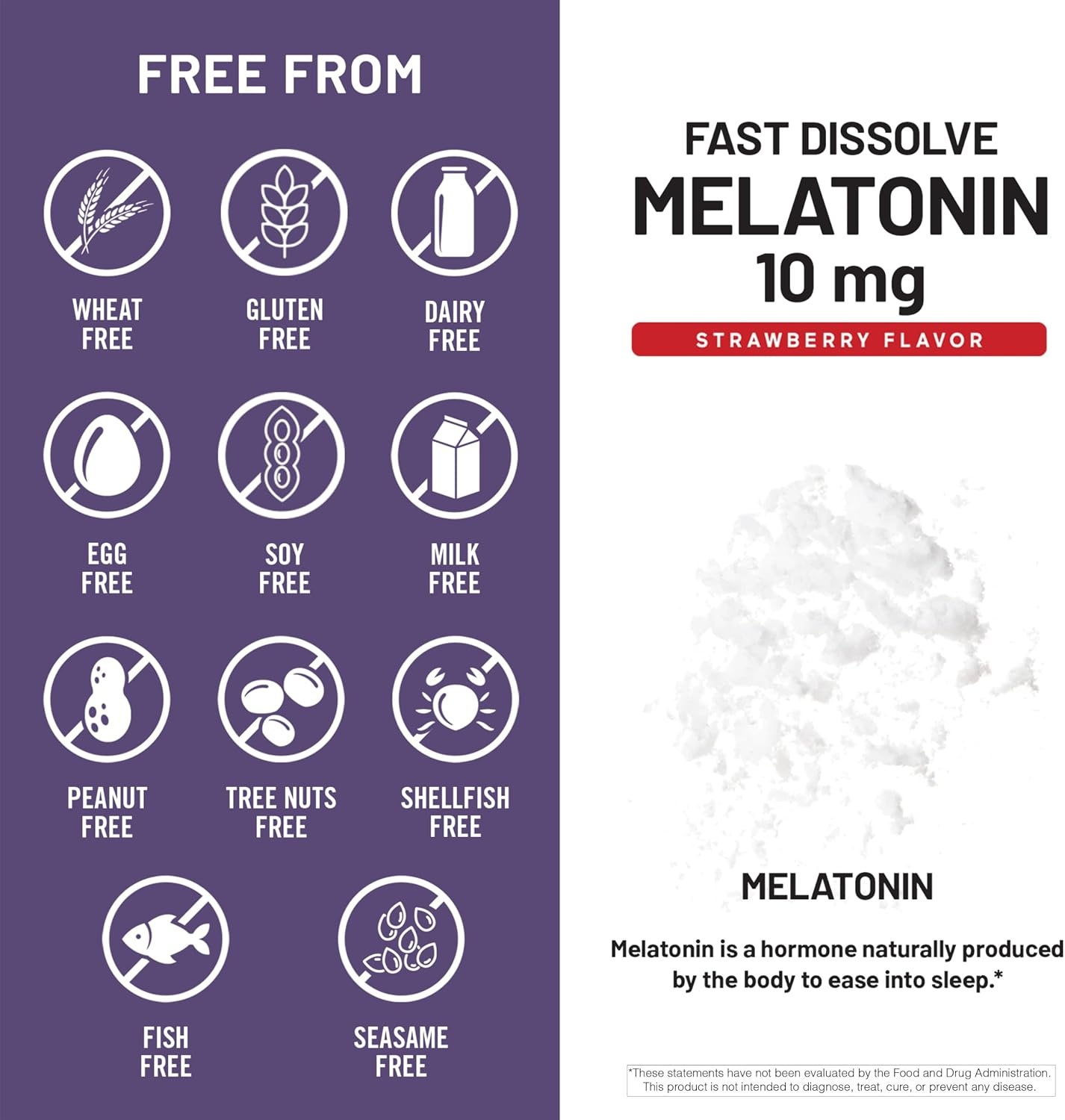 image:imageNatureWise Melatonin 10mg Sugar Free Fast Dissolve Melatonin Supplement NonGMO Vegan USA Manufactured 100 Tablets100 Day Supply10MG