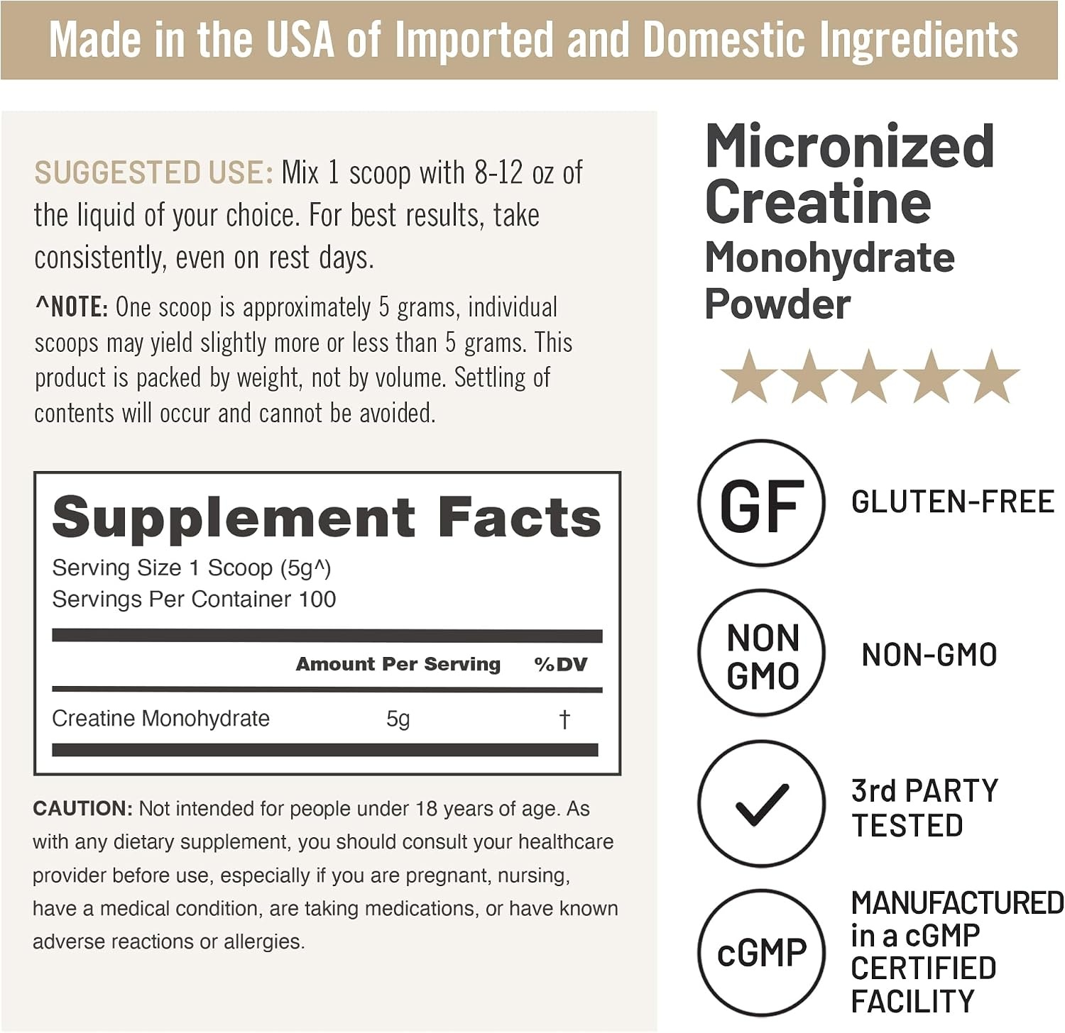 image:imageNatureWise Micronized Creatine Monohydrate Powder 5000mg 5g Per Serving Creatine for Women amp Men Pure Unflavored Supports Lean Muscle Mass Endurance 100 Servings