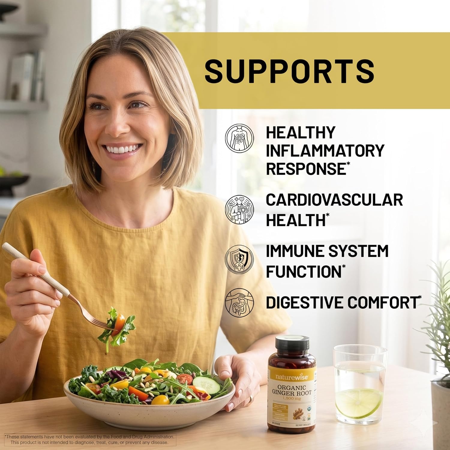 image:imageNatureWise Organic Ginger Root 1200mg USDA Organic Certified Organic by CCOF Digestive Comfort amp Immune System Support Vegan NonGMO USA Manufactured 90 Capsules45Day Supply