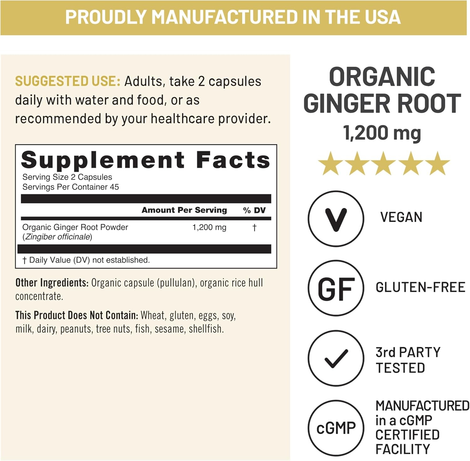image:imageNatureWise Organic Ginger Root 1200mg USDA Organic Certified Organic by CCOF Digestive Comfort amp Immune System Support Vegan NonGMO USA Manufactured 90 Capsules45Day Supply