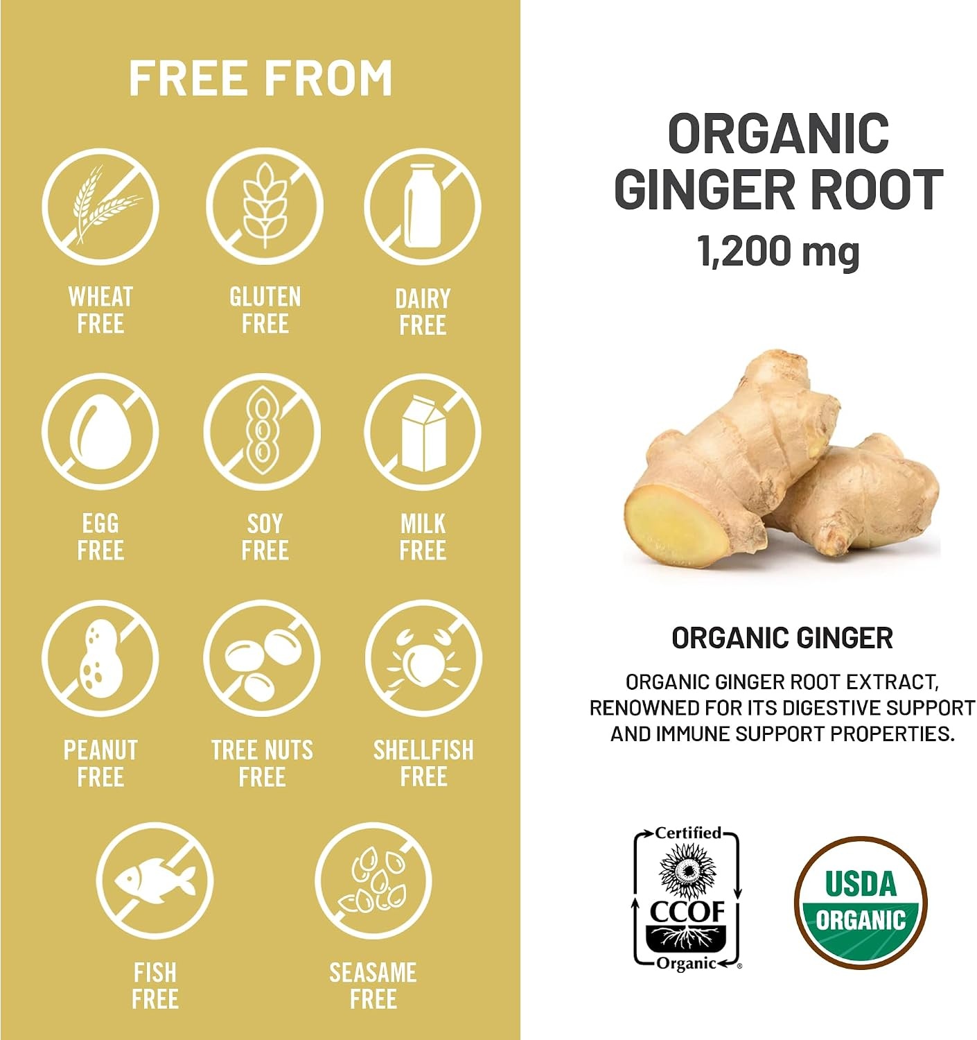 image:imageNatureWise Organic Ginger Root 1200mg USDA Organic Certified Organic by CCOF Digestive Comfort amp Immune System Support Vegan NonGMO USA Manufactured 90 Capsules45Day Supply