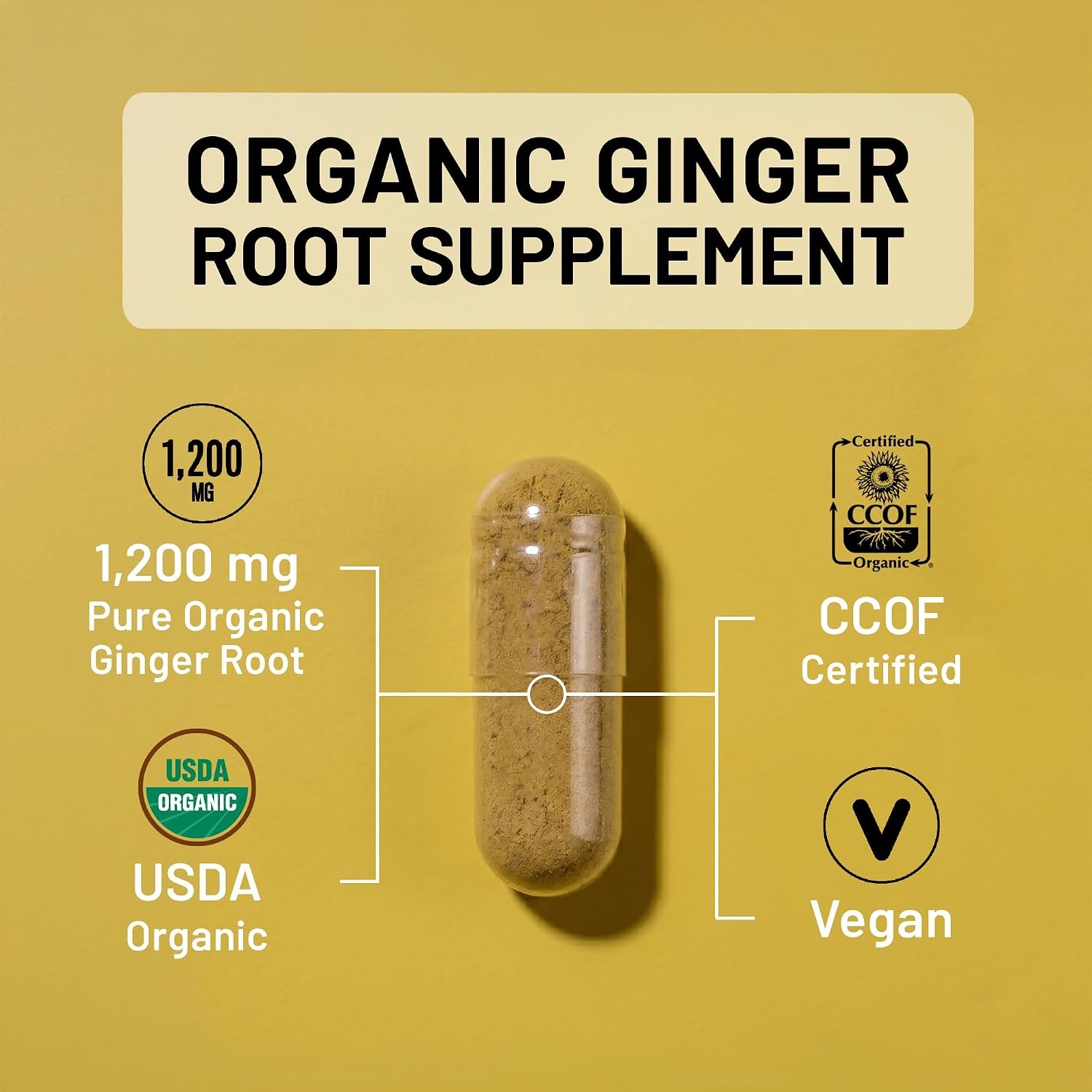 image:imageNatureWise Organic Ginger Root 1200mg USDA Organic Certified Organic by CCOF Digestive Comfort amp Immune System Support Vegan NonGMO USA Manufactured 90 Capsules45Day Supply