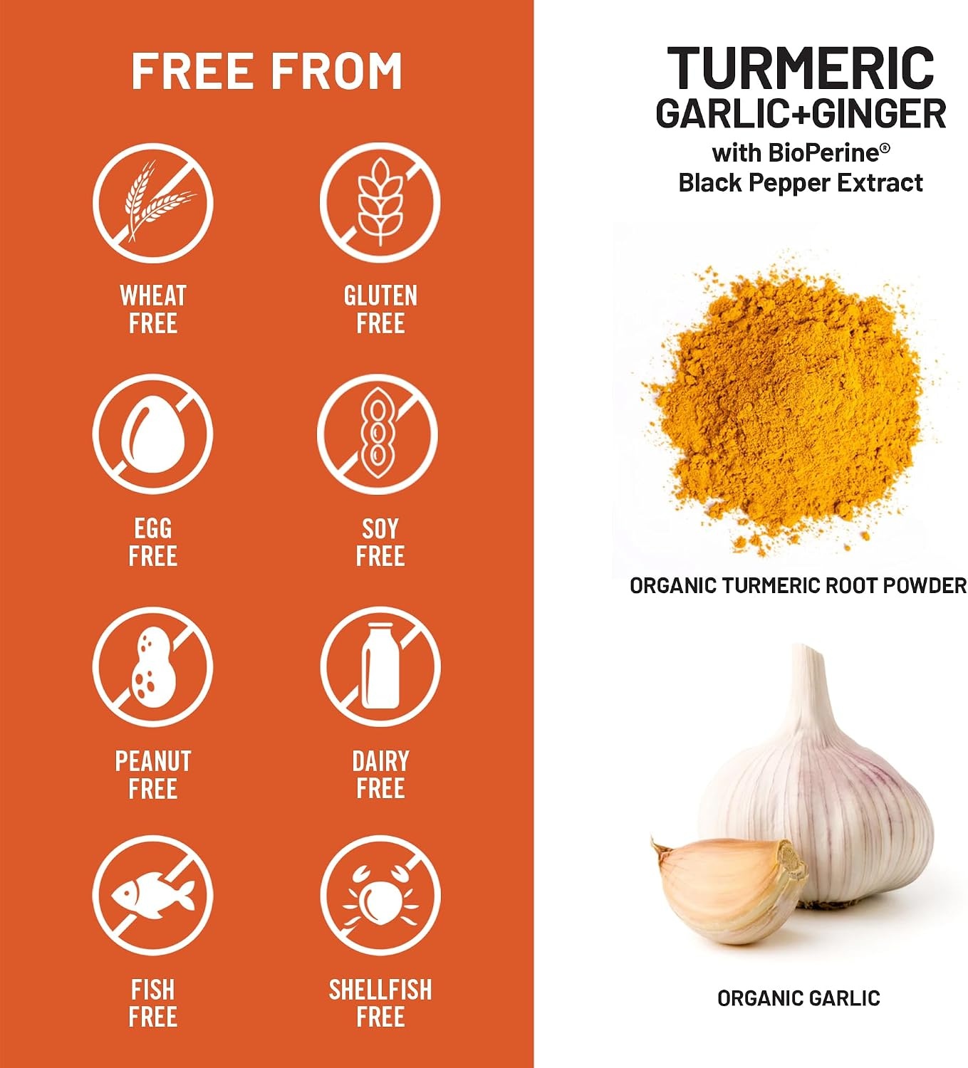 image:imageNatureWise Turmeric Garlic Ginger BioPerine Black Pepper Extract 4 in 1 Turmeric Supplement for Support for Mobility amp Digestion Extra Strength US Manufactured 120 Capsules40Day Supply
