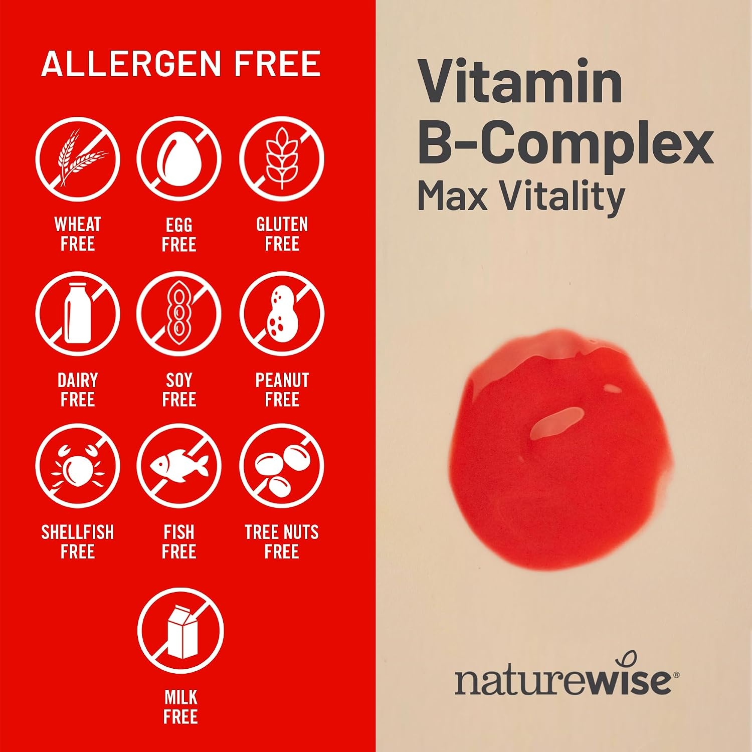 image:imageNatureWise Vitamin B Complex for Women and Men with Folic Acid Biotin B1 B2 B3 B6 B12 Support Cellular Energy amp Mental Clarity Gluten amp Dairy Free 60 Softgels2Month Supply360 Count Pack of 2