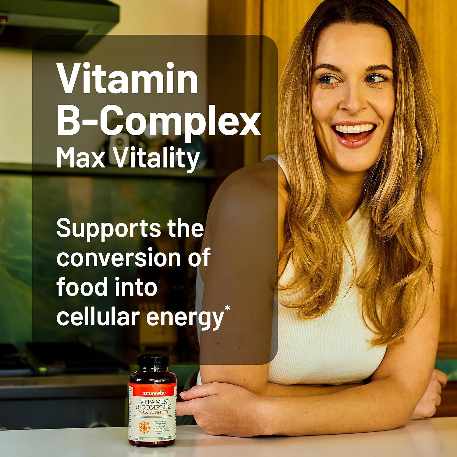 image:imageNatureWise Vitamin B Complex for Women and Men with Folic Acid Biotin B1 B2 B3 B6 B12 Support Cellular Energy amp Mental Clarity Gluten amp Dairy Free 60 Softgels2Month Supply360 Count Pack of 1