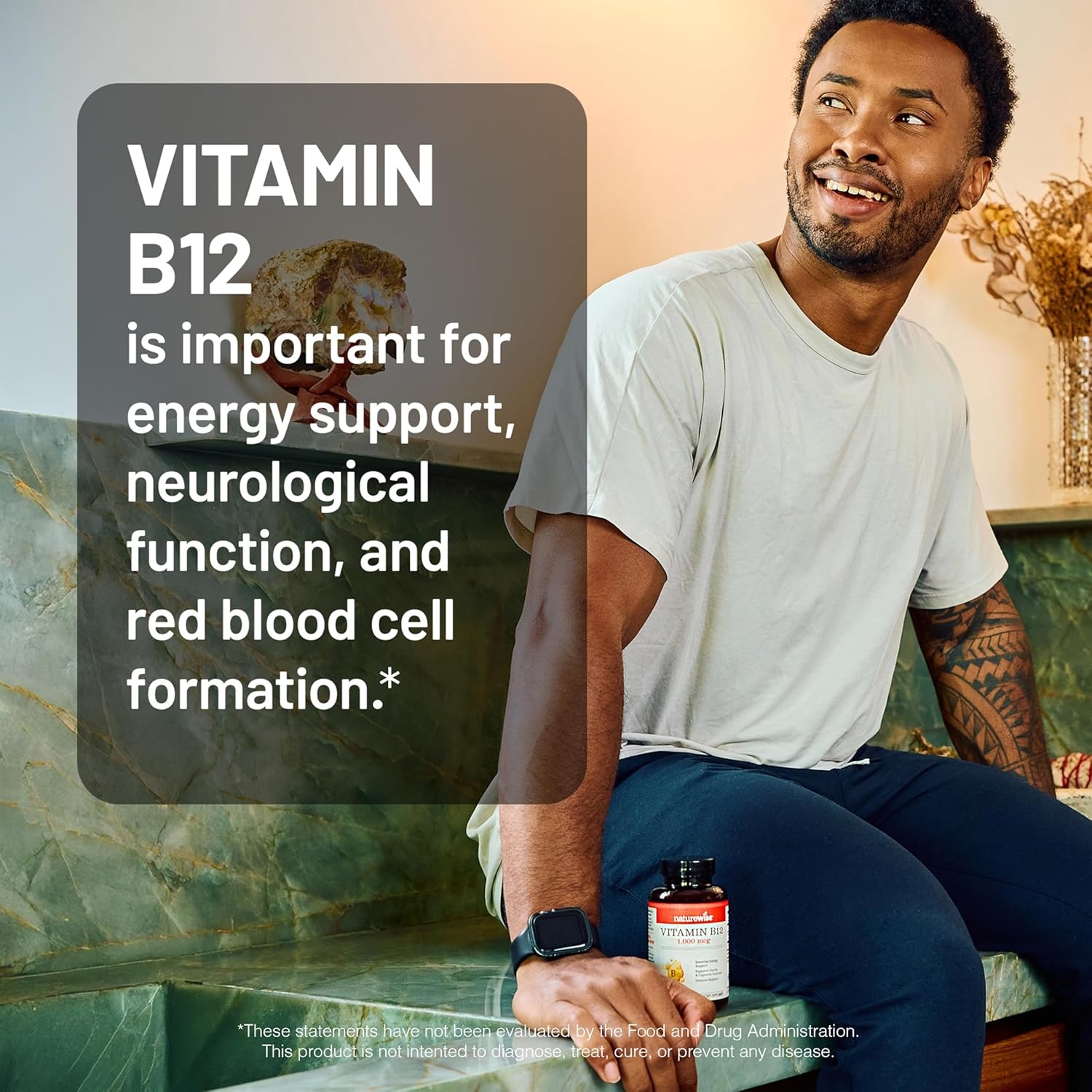 image:imageNatureWise Vitamin B12 1000 mcg Dietary Supplement for Supporting Energy Metabolism Mental Clarity Nervous System Health EasytoSwallow Soy amp GlutenFree 60 Softgels60Day SupplyVitamin
