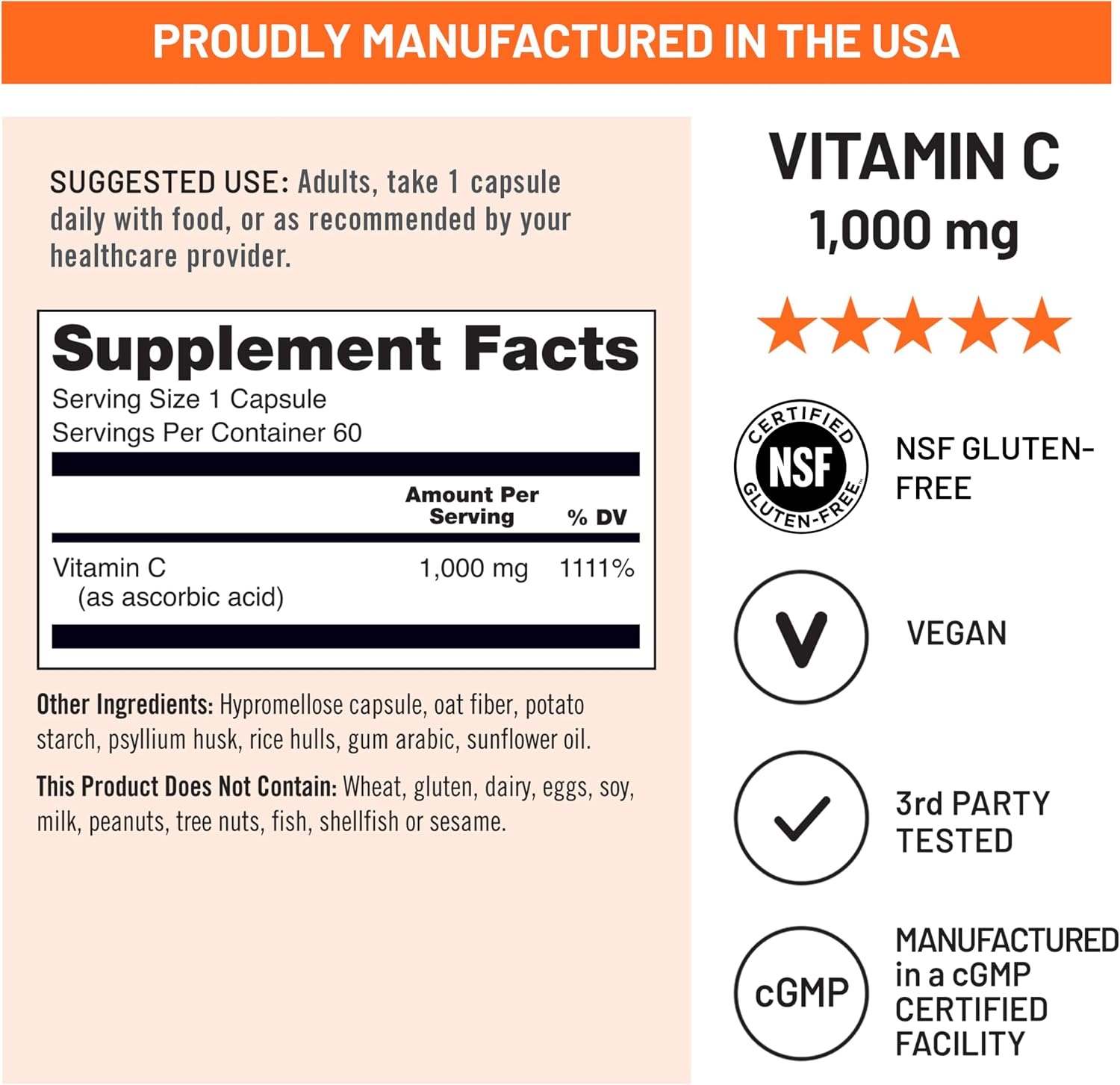 image:imageNatureWise Vitamin C 1000mg Capsules Extra Strength Vegan Vitamin C for Daily Antioxidant amp Immune Support NonGMO USA Manufactured 60 Capsules60Day SupplyUnflavored