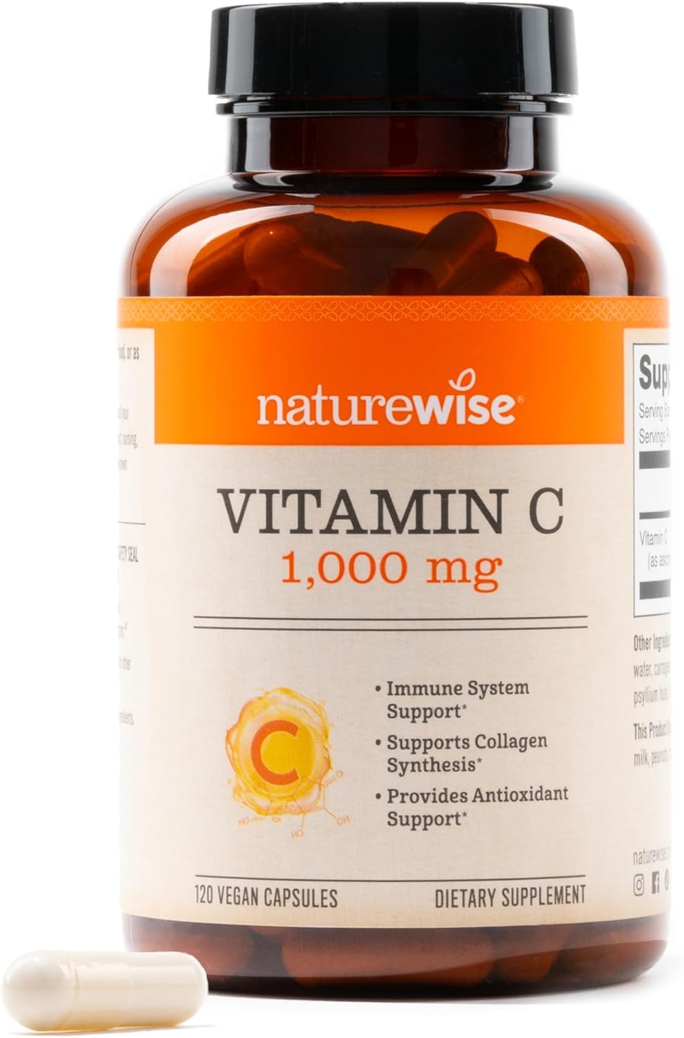 image:imageNatureWise Vitamin C 1000mg Capsules Extra Strength Vegan Vitamin C for Daily Antioxidant amp Immune Support NonGMO USA Manufactured 60 Capsules60Day SupplyUnflavored
