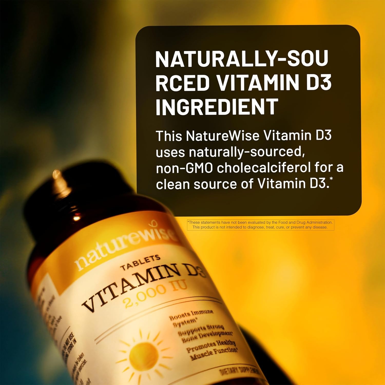 image:imageNatureWise Vitamin D3 2000IU Tablets Naturally Sourced Vitamin D Supplement for Bone amp Immune System Support EasytoSwallow Mini Tablets NonGMO USA Manufactured 220 Tablets220 Day Supply