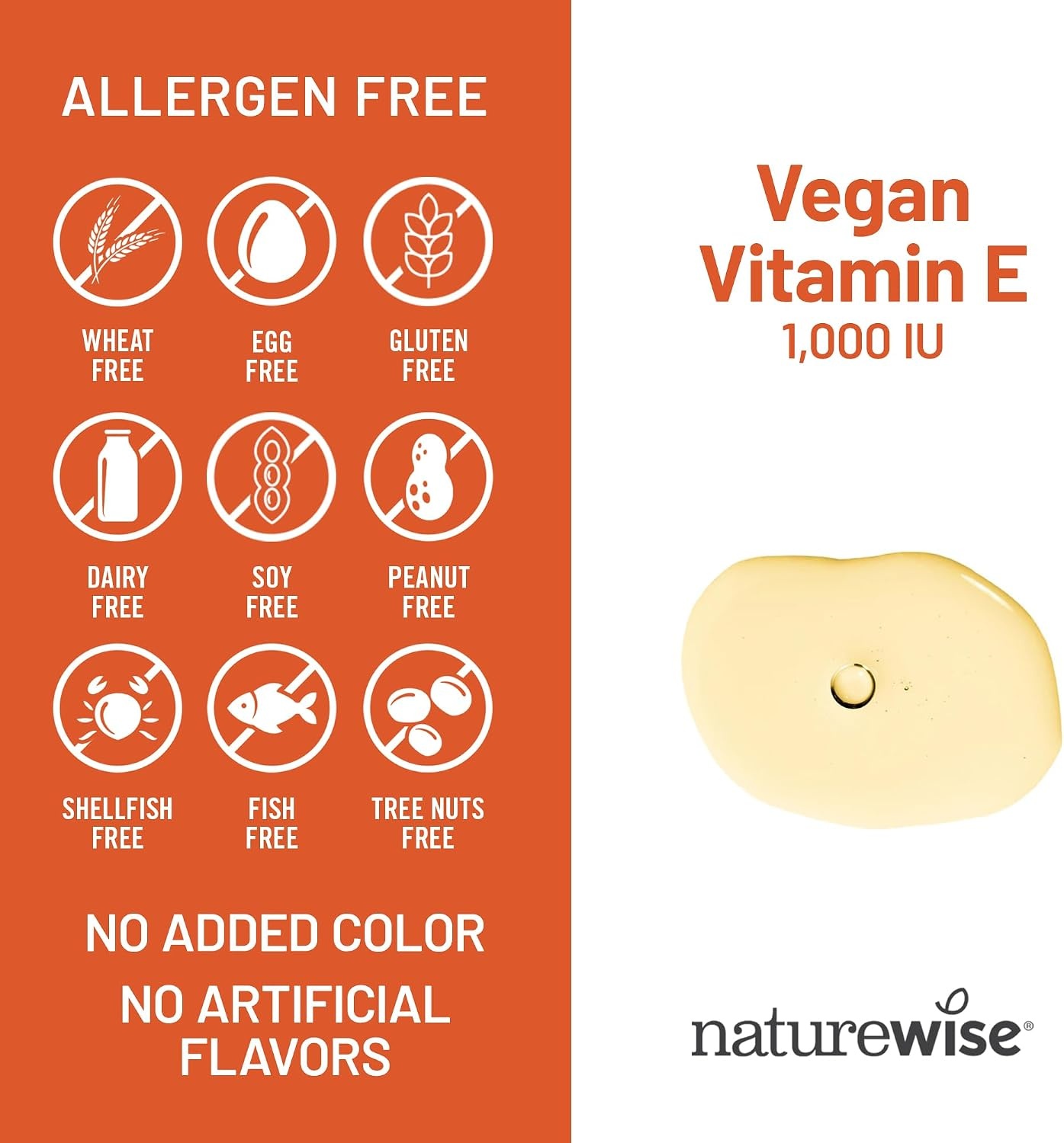 image:imageNatureWise Vitamin E 1000 IU Softgels 450mg dLAlpha Vegan GlutenFree SoyFree NonGMO Antioxidant Dietary Supplement for Skin Heart Eye and Immune Health Support 60Day Supply 120 Count