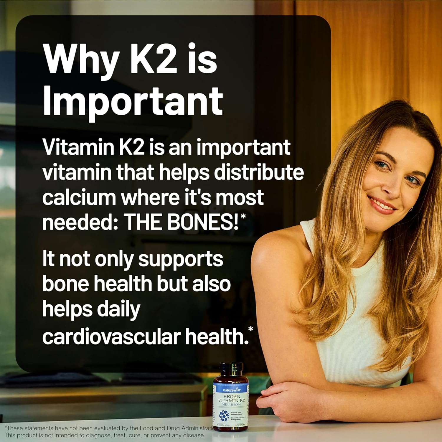image:imageNatureWise Vitamin K2 600mcg Supplement with MK7 100mcg amp MK4 500mcg Enhanced Bioavailable Formula K Complex for Bone and Heart Health Vegan Gluten Free NonGMO 90 Softgels3Month Supply180 Count Pack of 1