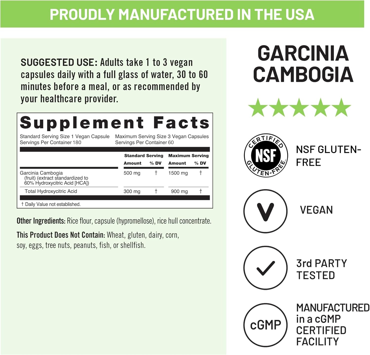 image:imageNaturewise Garcinia Cambogia 60 HCA Concentration Extract Natural Support for Weight Goals and Energy Levels Vegan NonGMO Gluten Free 90 Capsules13 Month Supply180 Count Pack of 1