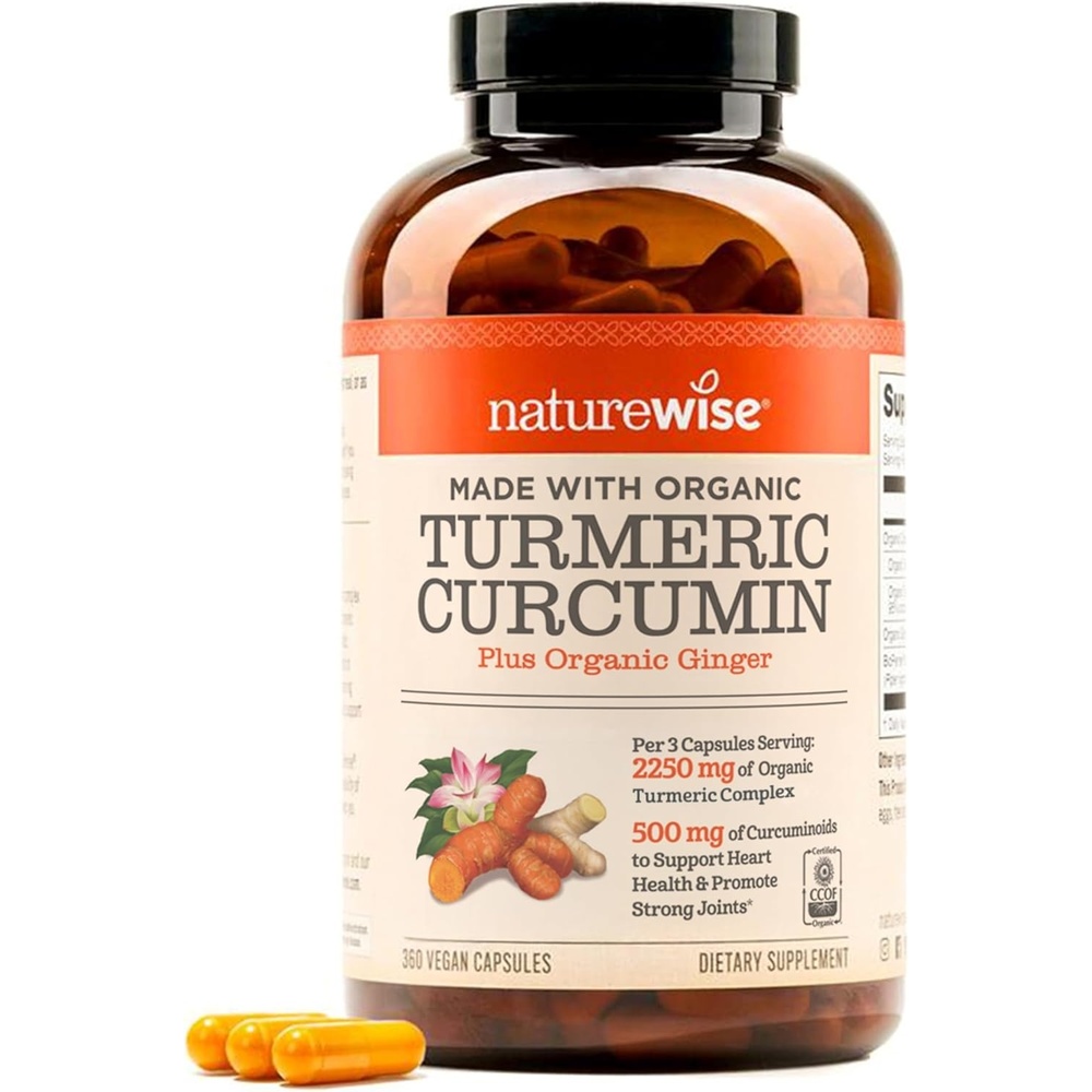 image:imageNatureWise Curcumin Turmeric 2250mg Advanced Absorption from 95 Curcuminoids amp BioPerine Black Pepper Extract Daily Joint and Immune Health Support Vegan 180 Count60Day Supply360 Count Pack of 1