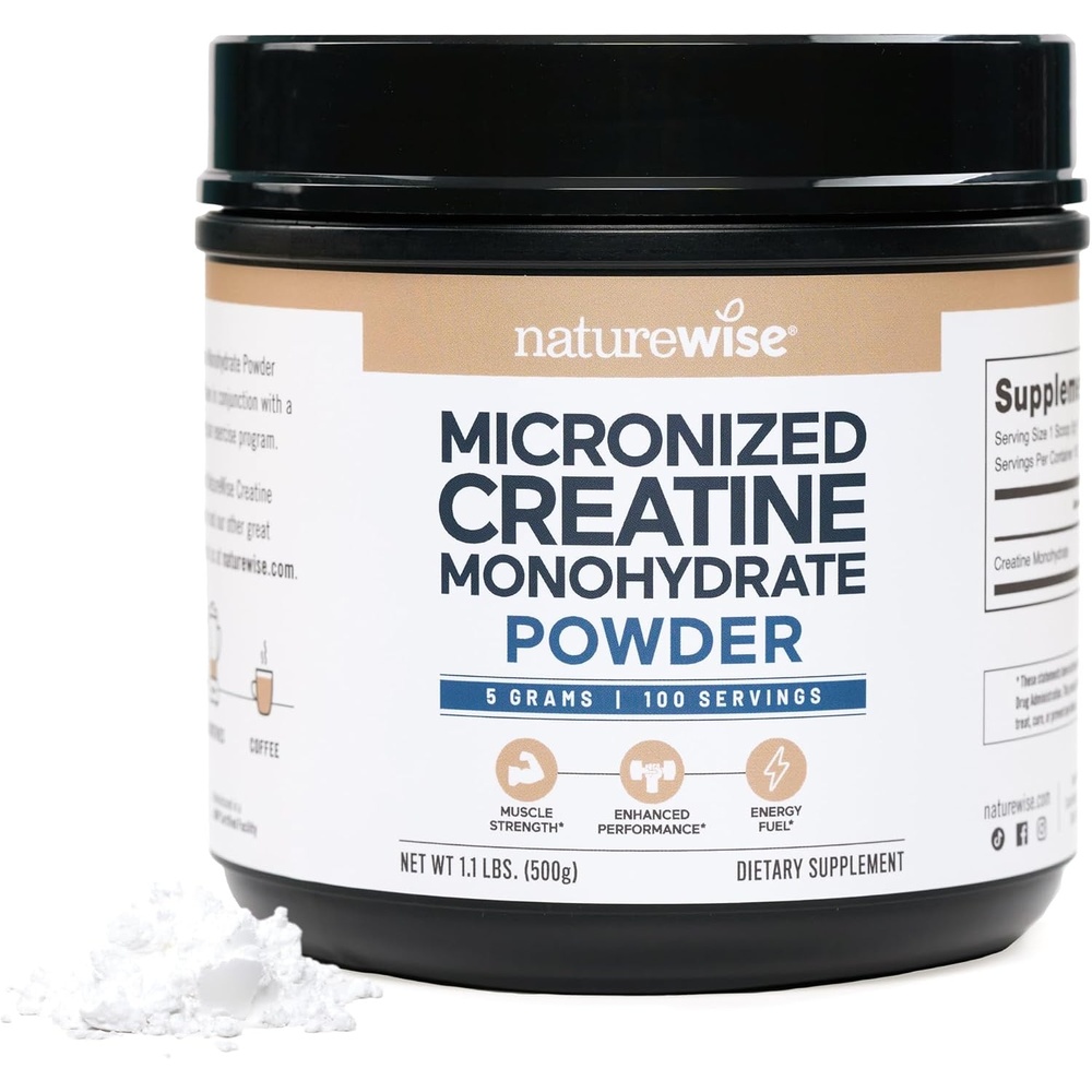 image:imageNatureWise Micronized Creatine Monohydrate Powder 5000mg 5g Per Serving Creatine for Women amp Men Pure Unflavored Supports Lean Muscle Mass Endurance 100 Servings