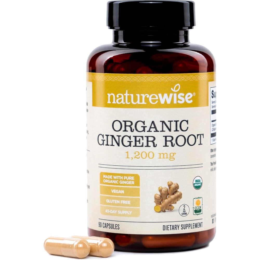 image:imageNatureWise Organic Ginger Root 1200mg USDA Organic Certified Organic by CCOF Digestive Comfort amp Immune System Support Vegan NonGMO USA Manufactured 90 Capsules45Day Supply