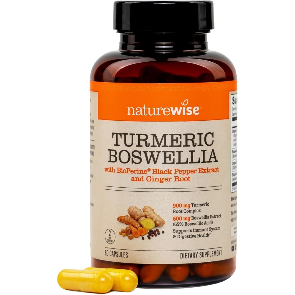image:imageNatureWise Turmeric Boswellia Supplement with BioPerine amp Organic Ginger Root Organic Turmeric 900mg Boswellia Extract 600mg NonGMO Vegan USA Manufactured 60 Capsules30Day Supply