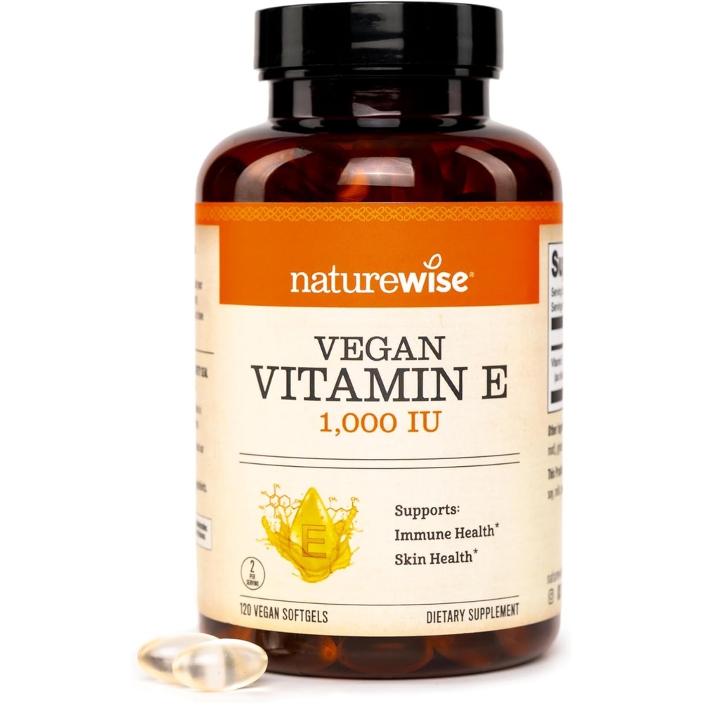 image:imageNatureWise Vitamin E 1000 IU Softgels 450mg dLAlpha Vegan GlutenFree SoyFree NonGMO Antioxidant Dietary Supplement for Skin Heart Eye and Immune Health Support 60Day Supply 120 Count