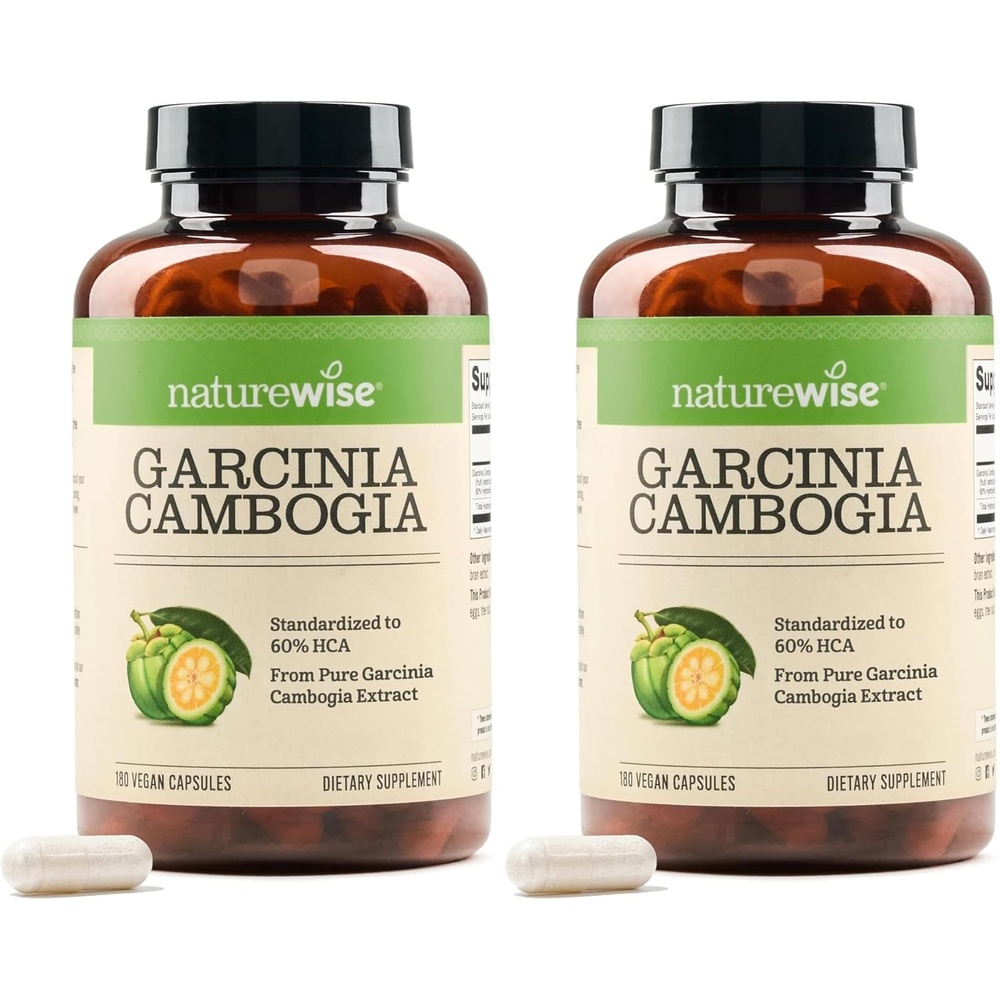 image:imageNaturewise Garcinia Cambogia 60 HCA Concentration Extract Natural Support for Weight Goals and Energy Levels Vegan NonGMO Gluten Free 90 Capsules13 Month Supply180 Count Pack of 2