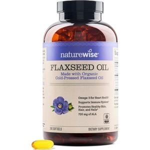 NatureWise Flaxseed Oil 1200 mg, Fish Free Omega 3 6 9 with 720mg ALA, Dietary Supplement for Heart Health Support – Organic, Cold Pressed – 120 Softgels[4-Month Supply](240 Count (Pack of 1))