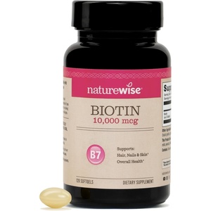 NatureWise High Potency Biotin 10,000 mcg Softgels – Biotin for Hair Growth Women & Men + Skin & Nails Support – Non-GMO, USA Manufactured – 120 Softgels[120-Day Supply]