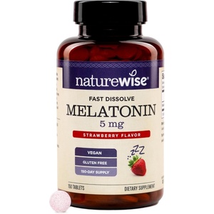NatureWise Melatonin 10mg – Sugar Free Fast Dissolve Melatonin Supplement – Non-GMO, Vegan, USA Manufactured – 100 Tablets[100 Day Supply](5MG)