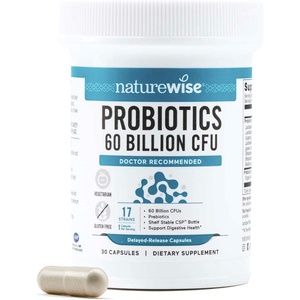 NatureWise Probiotics 60 Billion CFU – 17 Strains + Organic Prebiotics – Immune, Digestive & Gut Health Support for Women & Men – Vegetarian, Gluten-Free, Non-GMO – 30 Capsules[1-Month Supply](60 BILLION CFU)
